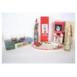 Poinsettia Platter, Hollywood Nutcracker & Decor