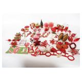 Red & Green Christmas Ornaments, Noel Letters