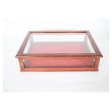 Wood & Glass Hinged Display Case w/ Red Felt