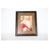 Framed Santa Claus Print w/ Embossed Frame