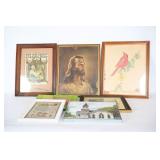 Framed Art: Saturday Evening Post, Cardinal & More