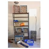 Metal Shelf w/ Hardware Organizers & Contents