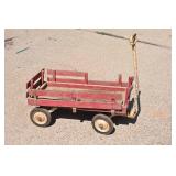Vintage Red Wood Stake Side Wagon