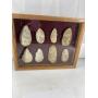 Frame of 8 Blades          Indian Artifact Arrowhe