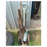 Group of Shovels, Rebar, etc