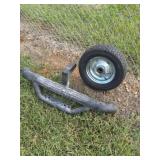 Hitch Step & Lawnmower Tire