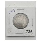 1903 Barber Quarter Coin