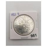 1921 S Morgan Silver Dollar Coin