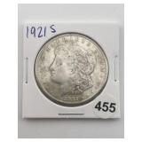 1921 S Morgan Silver Dollar Coin