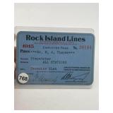 Rock Island Lines Railroad Card 1915