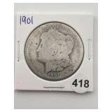 1901 Morgan Silver Dollar Coin