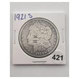 1921 S Morgan Silver Dollar Coin