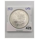 1921 UNC Morgan Silver Dollar Coin