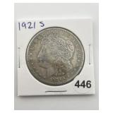 1921 S Morgan Silver Dollar Coin