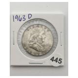 1963 D Franklin Half Dollar Coin