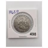 1963 D Franklin Half Dollar Coin