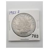 1921 S Morgan Silver Dollar Coin