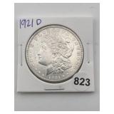 1921 D Morgan Silver Dollar Coin