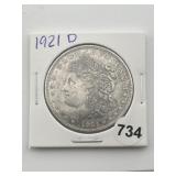 1921 D Morgan Silver Dollar Coin