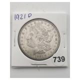 1921 D Morgan Silver Dollar Coin