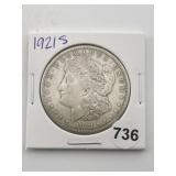 1921 S Morgan Silver Dollar Coin