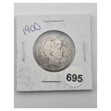 1900 Barber Quarter Coin