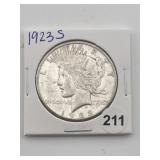 1923 S Peace Silver Dollar Coin