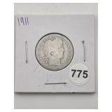 1911 Barber Quarter Coin