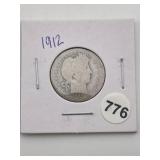 1912 Barber Quarter Coin