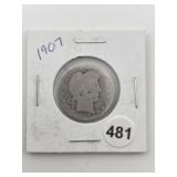 1907 Quarter Coin