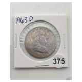 1963 D Franklin Half Dollar Coin