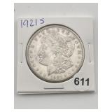 1921 S Morgan Silver Dollar Coin