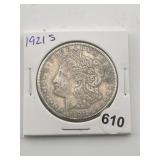 1921 S Morgan Silver Dollar Coin