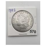 1892 Morgan Silver Dollar Coin