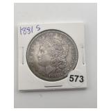 1881 S Morgan Silver Dollar Coin