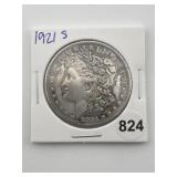 1921 S Morgan Silver Dollar Coin