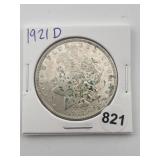 1921 D Morgan Silver Dollar Coin