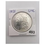 1921 UNC Morgan Silver Dollar Coin