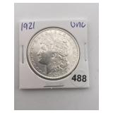 1921 UNC Morgan Silver Dollar Coin