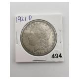 1921 D Morgan Silver Dollar Coin