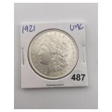 1921 UNC Morgan Silver Dollar Coin