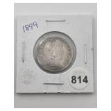 1899 Barber Quarter Coin