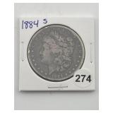1884 S Morgan Silver Dollar Coin