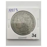 1921 S Morgan Silver Dollar Coin