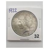 1922 Peace Silver Dollar Coin