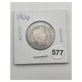 1906 Barber Quarter Coin