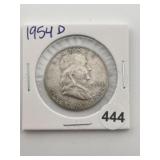 1954 D Franklin Half Dollar Coin
