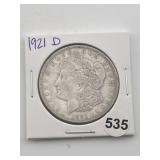 1921 D Morgan Silver Dollar Coin