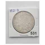 1921 D Morgan Silver Dollar Coin