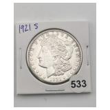 1921 S Morgan Silver Dollar Coin